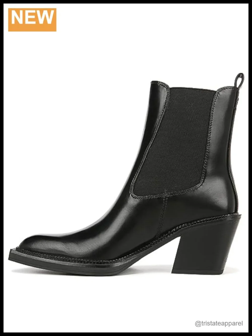Western Snip Toe Chelsea Bootie with Block Heel